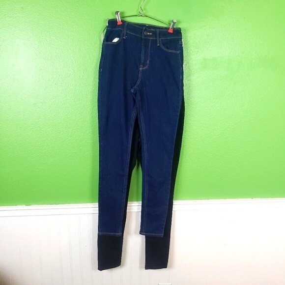 BUNDLE 2 Old Navy Denim High Rise Blue Black Skinny Jeans Size 0 - Picture 1 of 11